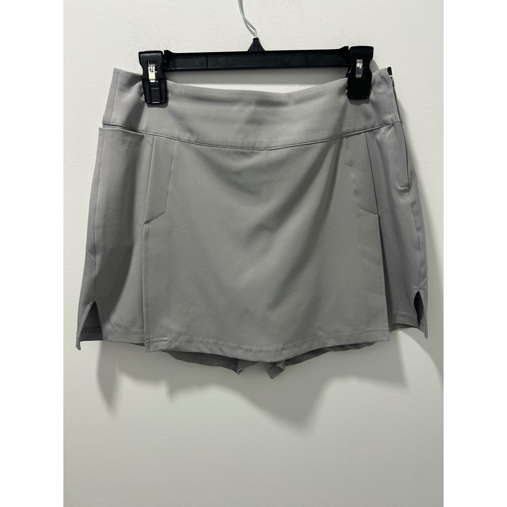 Liquid Yacht Wear Gray Active Skort Size 6 Golf Tennis Side Zip Pockets
